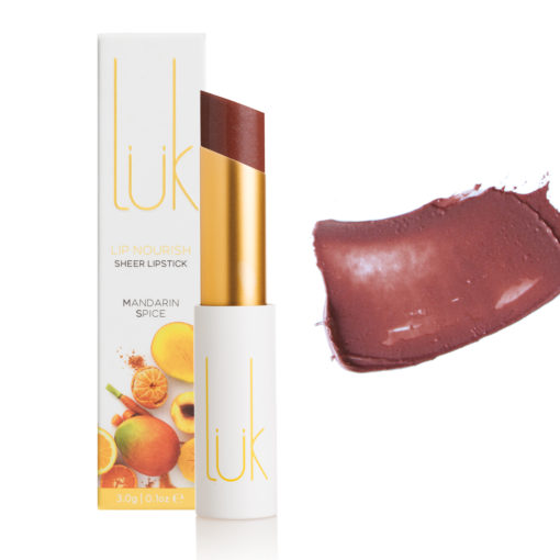 Luk Beautifood Lipstick - Mandarin-Spice-Box-Stick-Swatch